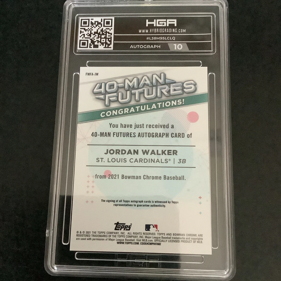 2021 Bowman Chrome - 40-Man Futures Autographs Jordan Walker #FMFA-JW /99 AU, RC - Image 2 of 2