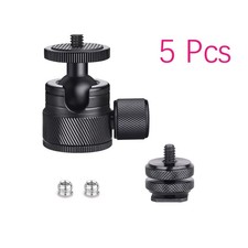5X Mini Ball Head 3/8" Mount Ball Head, 360  Panoramic Tripod Head with Hot Shoe