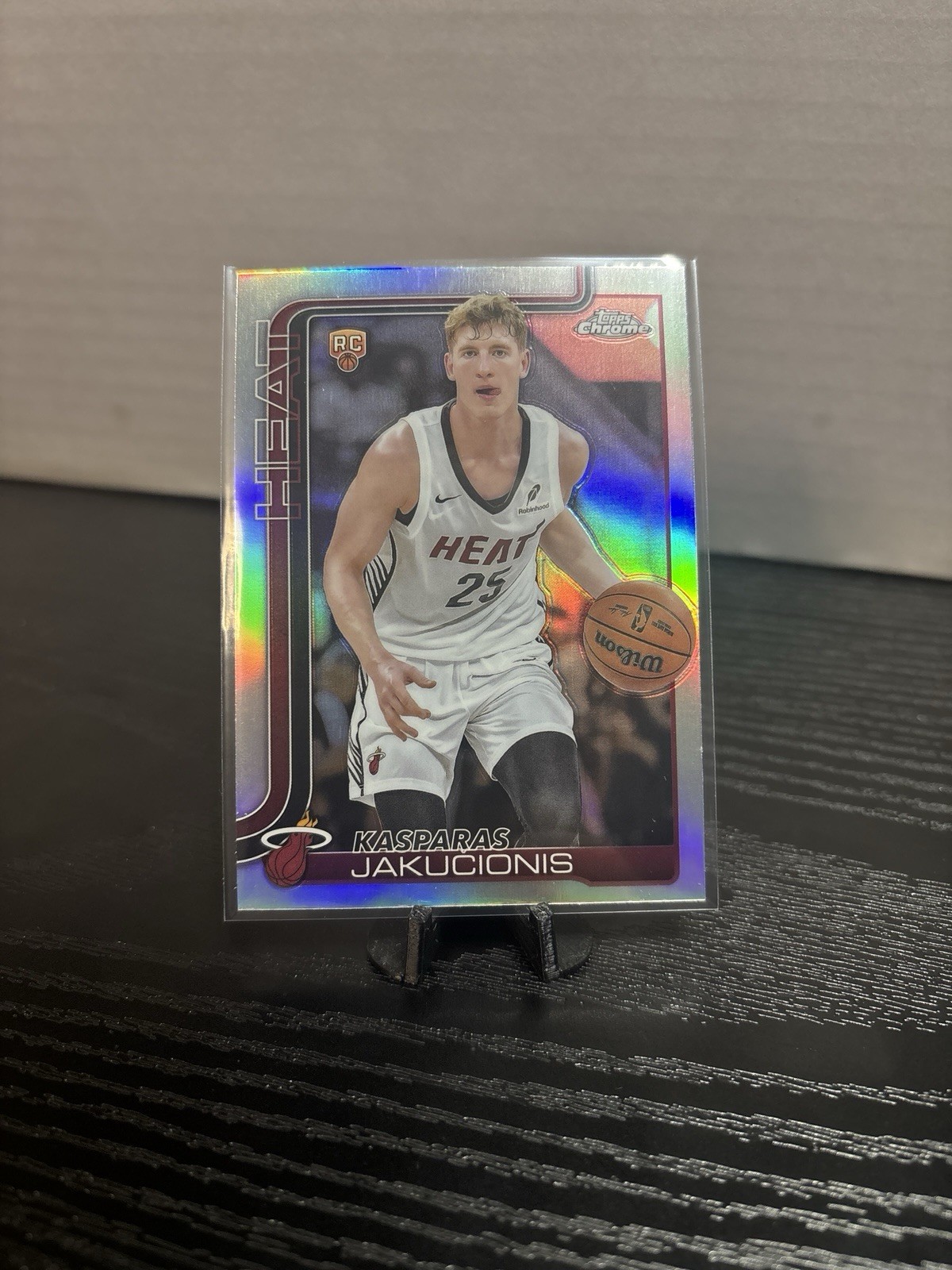 2025-26 Topps Chrome Kasparas Jakucionis RC Rookie Card Refractor - Heat #270