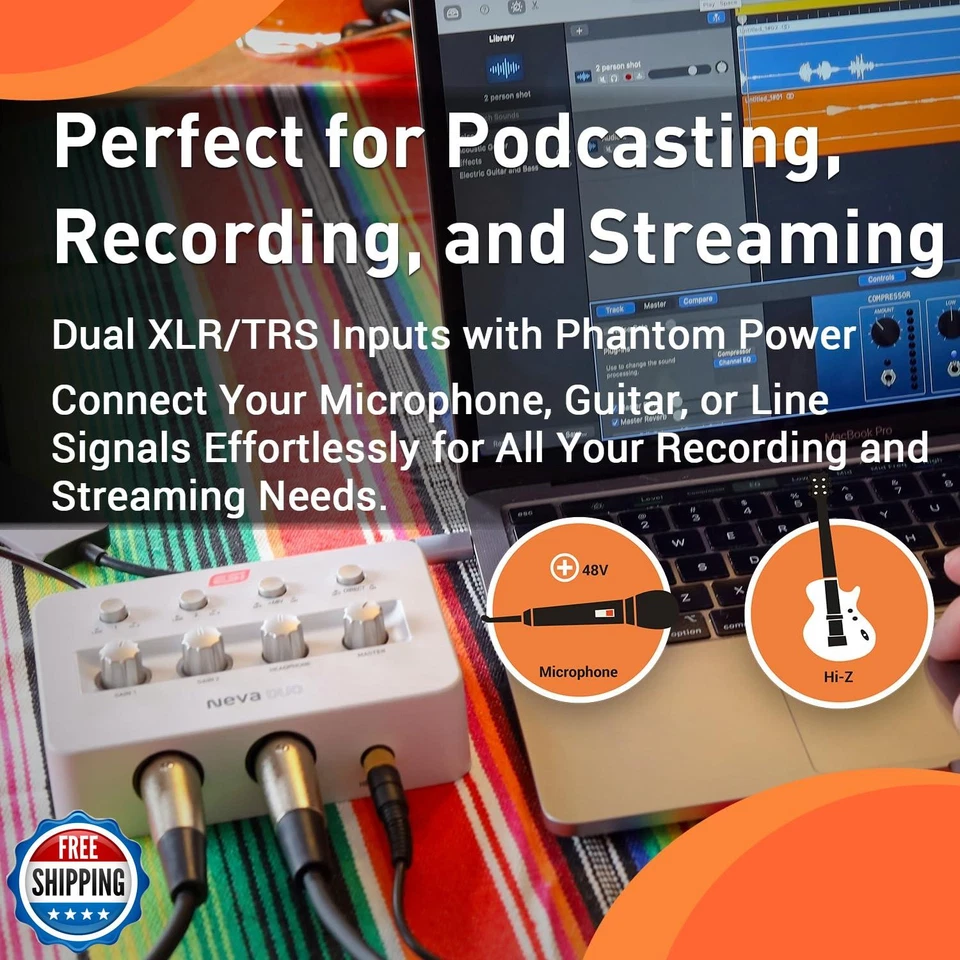 ESI Neva Duo | Professional 24-bit/192kHz 2x2 USB Audio Interface for PC and - Image 4 of 4