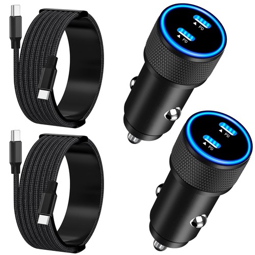【MFi Certified】iPhone 16 Car Charger Fast Charging, 2Pack 72W Dual PD USB-C C...