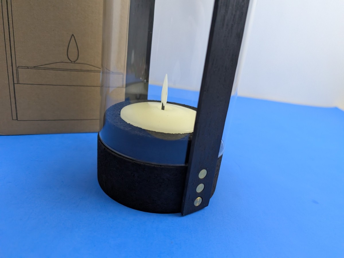 Le Klint Candlelight Electric Lantern Black Cork Oak Glass LED New 
