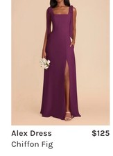 Birdy Grey Bridesmaid Dress "Alex" Fig/Purple Chiffon Size Small Wedding