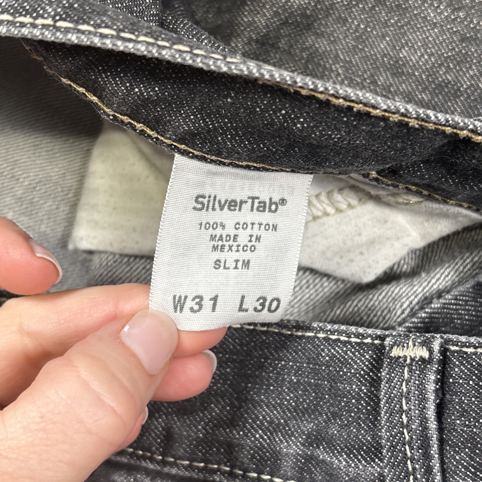 Levis Silver Tab Slim Jeans Mens 31 X 29 Black Denim Faded  Straight Skater Y2K - View 5