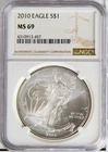 2010 American Eagle Silver Dollar $1 MS69 NGC