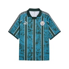 Camiseta de fútbol PUMA Manchester City King retro cuello redondo manga corta para hombre azul
