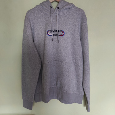 Tommy Hilfiger Track Graphic Hoodie XXL Light Grey Heather NEU