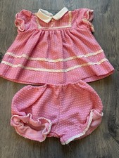 VTG Baby Top w/Diaper Cover Set Pink Med 21-26lbs