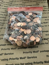USA, Zinc pennies 10 pounds, 1982 to present day, machine sorted No Copper!