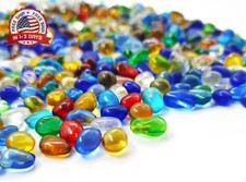 Keedolla Colorful Clear Sea Glass Pebbles Aquarium Gravel Fish Tank Rocks Small,