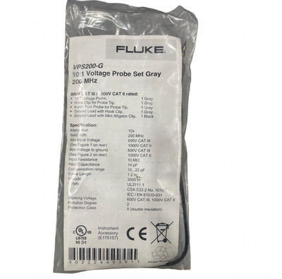 Fluke VPS200-G 10:1 Voltage Probe Set Gray #21