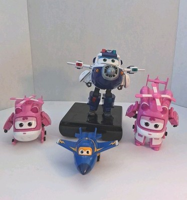 Super Wings Toy Lot Paul 5'' Dizzy 5'' & Mini 2'' Jerome 2'' Transforming Figures