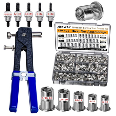 #ad #ad SAE Rivet Nut Tool 420pcs Imperial Carbon Steel Rivet Nut Tool Kit （5 16 18、... $44.31
