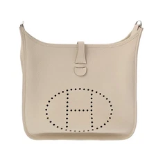 HERMES Evelyn 3 PM Taurillon Clemence Craie Women Shoulder Bag