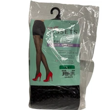 Sz 3 SPANX Love  Your Assests Shaping Tights Textured Wishbone Black NWT SEALED