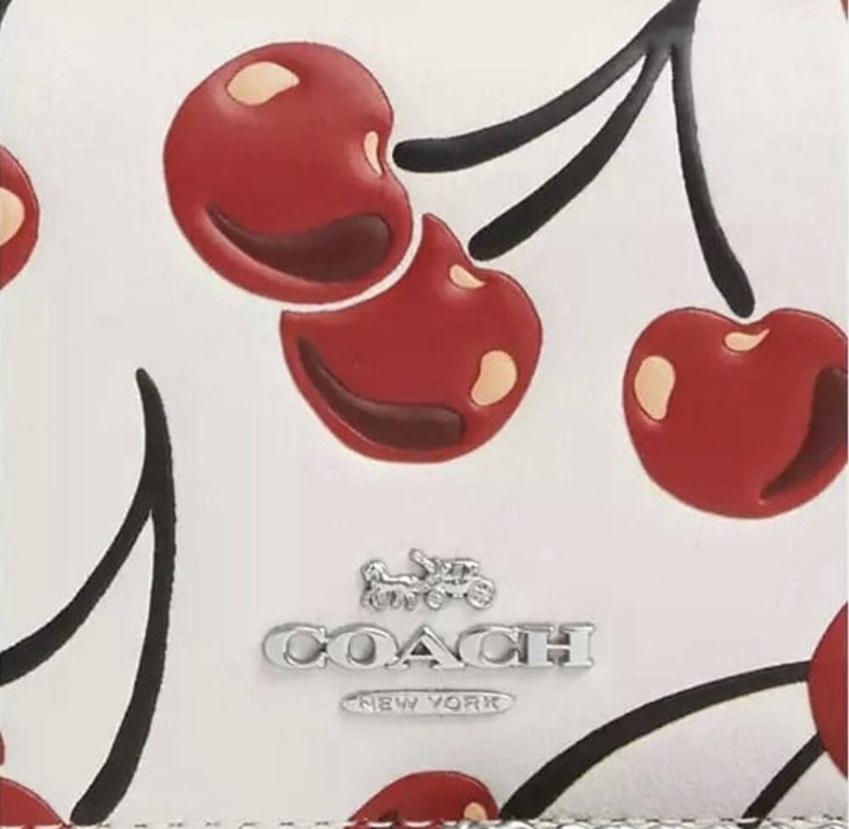 🍒Coach Mini Wallet On a Chain - CZ759 Chalk Canvas-Leather w