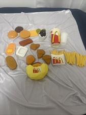 Vintage Mcdonald's Plastic Play Food Set LOT 20 Pieces Noise Cup See Note
