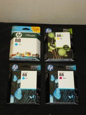 Lot of 4 New Genuine OEM HP 88XL Black  88 Cyan Magenta Ink Cartridges -Expired