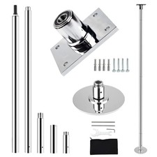 Permanent Dance Pole, CE Certified, 45mm, for 7.22-8.86ft Ceiling Silver