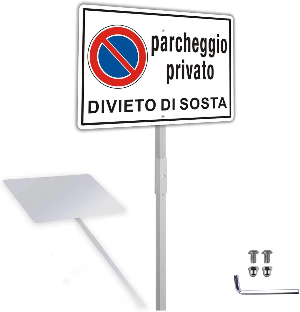 M-ITALY CARTELLO SEGNALETICO - DIVIETO DI SOSTA RIMOZIONE FORZATA DAL AL - Adesivo Extra Resistente, Pannello in Forex, Pannello In Alluminio (20x31, Plastica