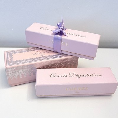 LADUREE  ︎ Geschenkbox Konvolut Set - 3 rosa Boxen + Band - selten & Sammlerstück