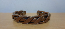 1980s vintage handcrafted braided copper men's artisan cuff bracelet