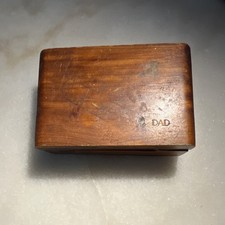Wooden Trinket Box Dad Engraved Hinged Lid Br...