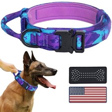 Tactical Dog Collar with Handle for Large Medium Dogs,Upgrate Heavy Duty Mili