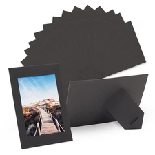 50 Pack Black 4x6 Cardboard Photo Frames with Holder, Paper Picture Easels