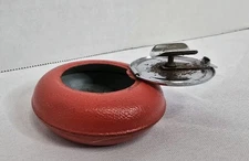 Vintage Portable Pocket Ashtray Red Personal Travel MCM Made In Japan