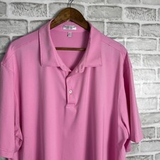 Peter Millar Summer Comfort Hot Solid Hot Pink Performance Golf Polo 2XL STAINED