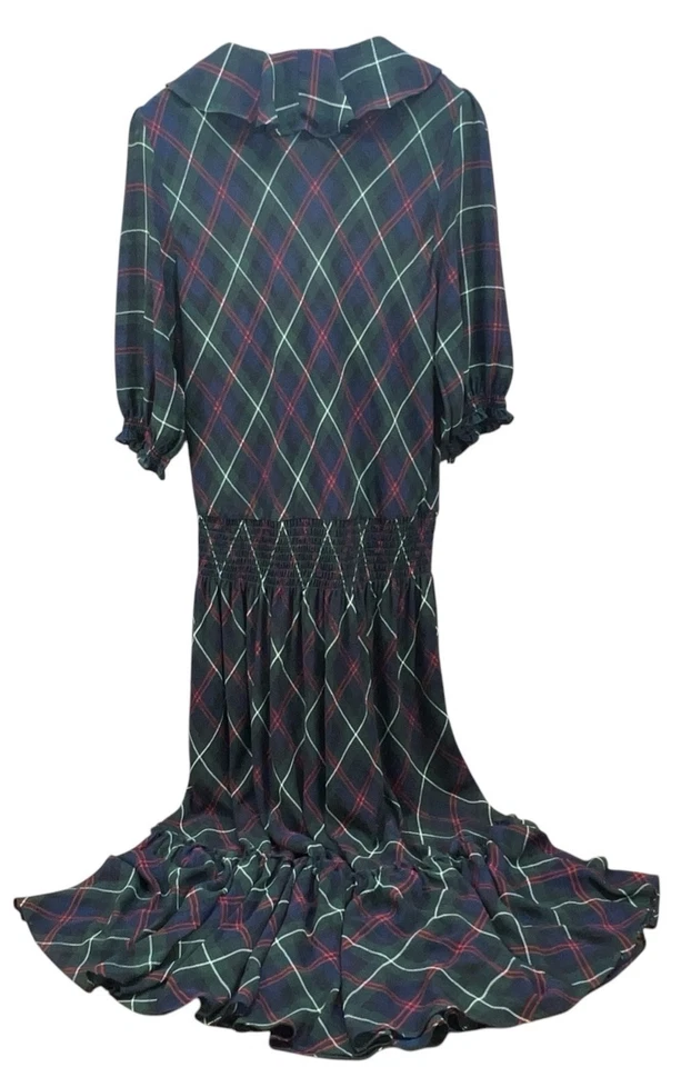 Lauren Ralph Lauren клетку Georgette платье 16 цвет поло черный мульти черный этикетка - Изображение 2 из 4