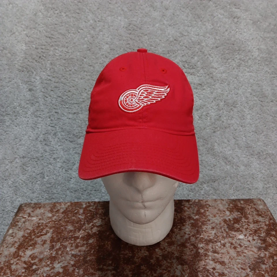 VINTAGE Detroit Red Wings Hat Cap Red White NHL Hockey Logo Reebok #5 Lidstrom - Image 2 of 4