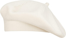 Beret Hat French Style Stretchy Knitting Solid Color Both Side Usable