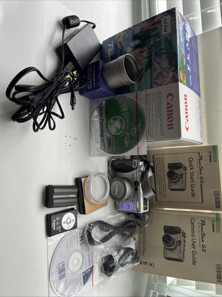 Canon PowerShot G3 Digital Camera - Box, Accessories, Manuals