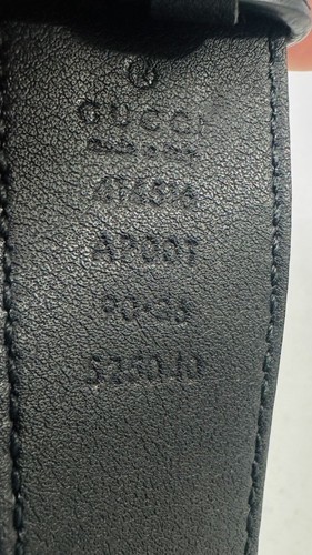 Gucci Gürtel Echt Ledergürtel Schwarz Goldene Schnalle 90-36 - Bild 9 von 10