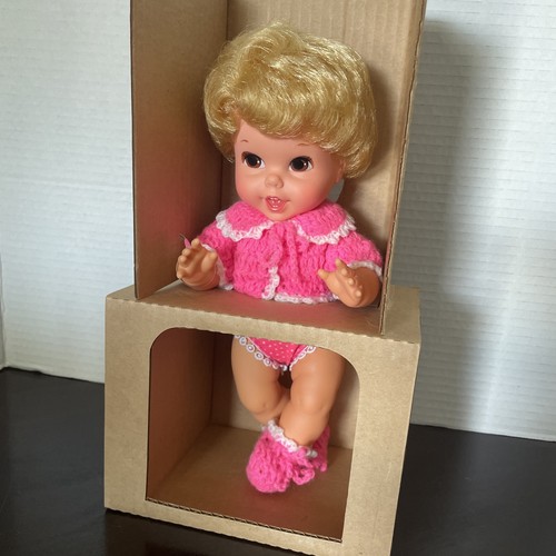 Vintage Tiny Chatty Baby 11” Pink Doll Girl Original Box NRFB She Talks! - Picture 2 of 12