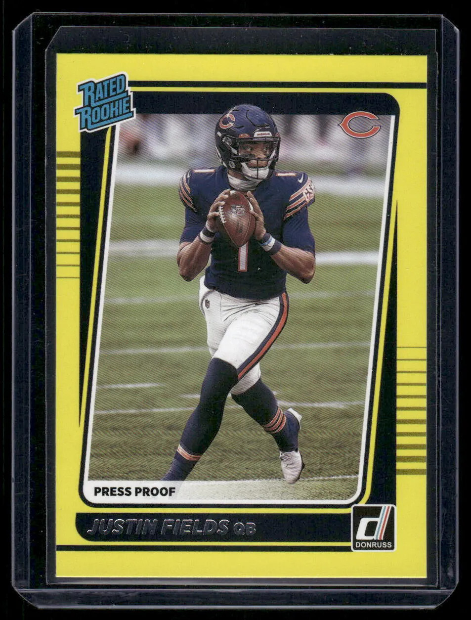 2021 Panini Donruss Football Justin Fields #253 Press Proof Yellow Football
