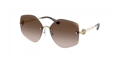 Tory Burch Gold Geometric Women's Sunglasses Gradient Brown Metal Designer