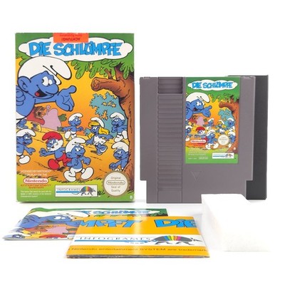 Nintendo NES Spiel: Die Schlümpfe - OVP Anleitung Poster Modul (PAL-B NOE)