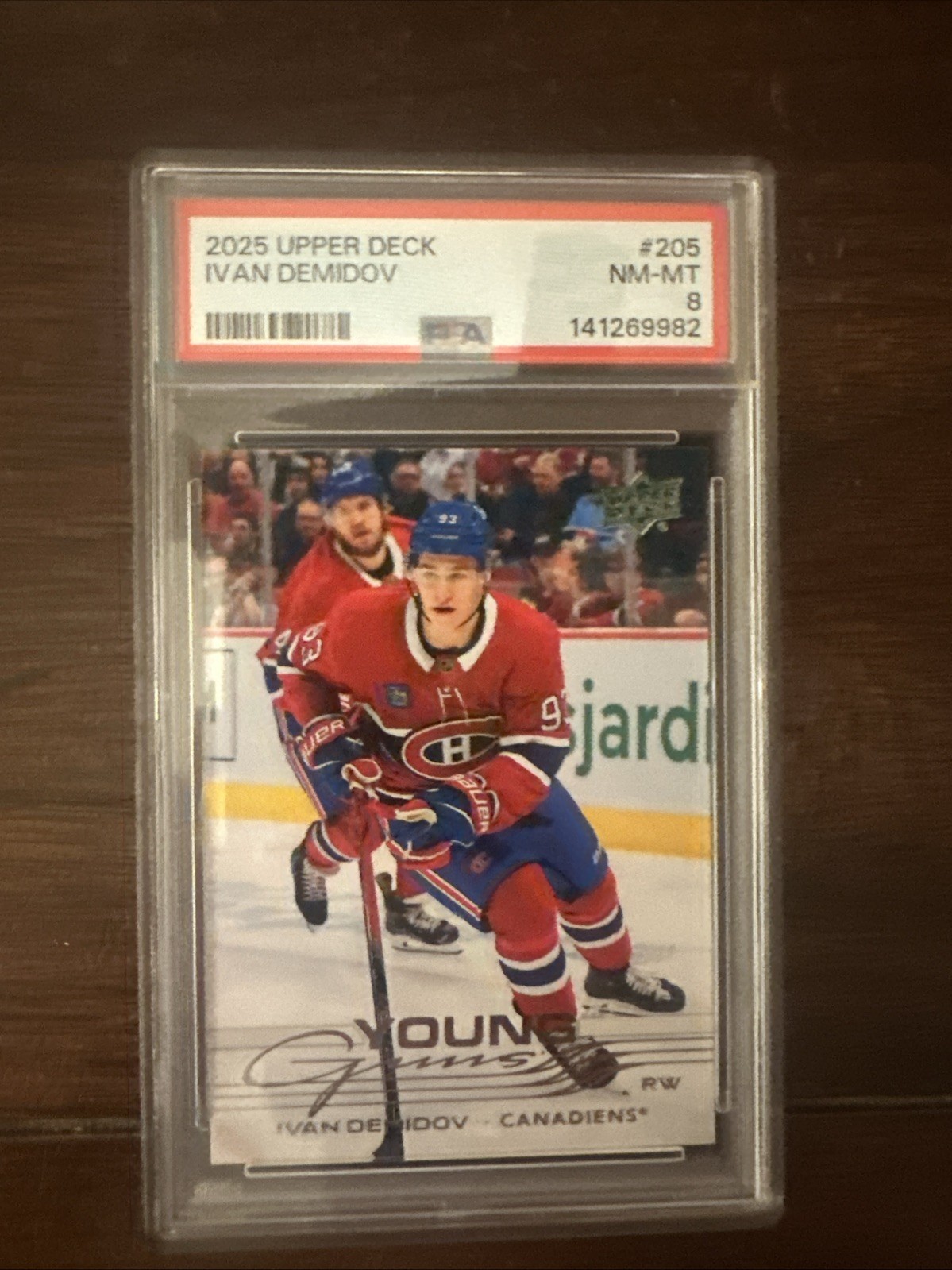 Upper Deck 2025-26 Series 1 Young Guns Ivan Demidov #205 RC PSA 8
