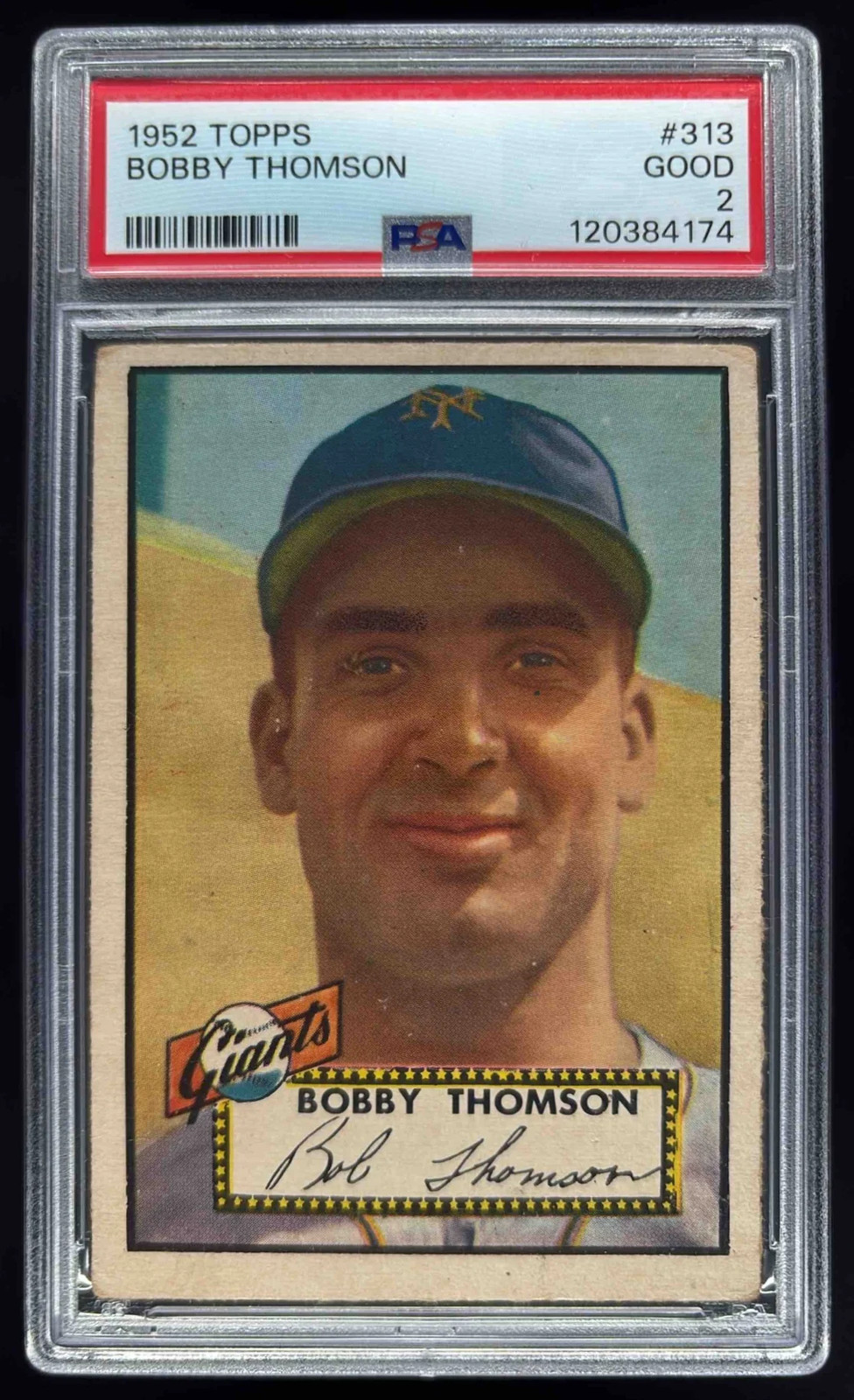 1952 Topps #313 Bobby Thomson PSA 2