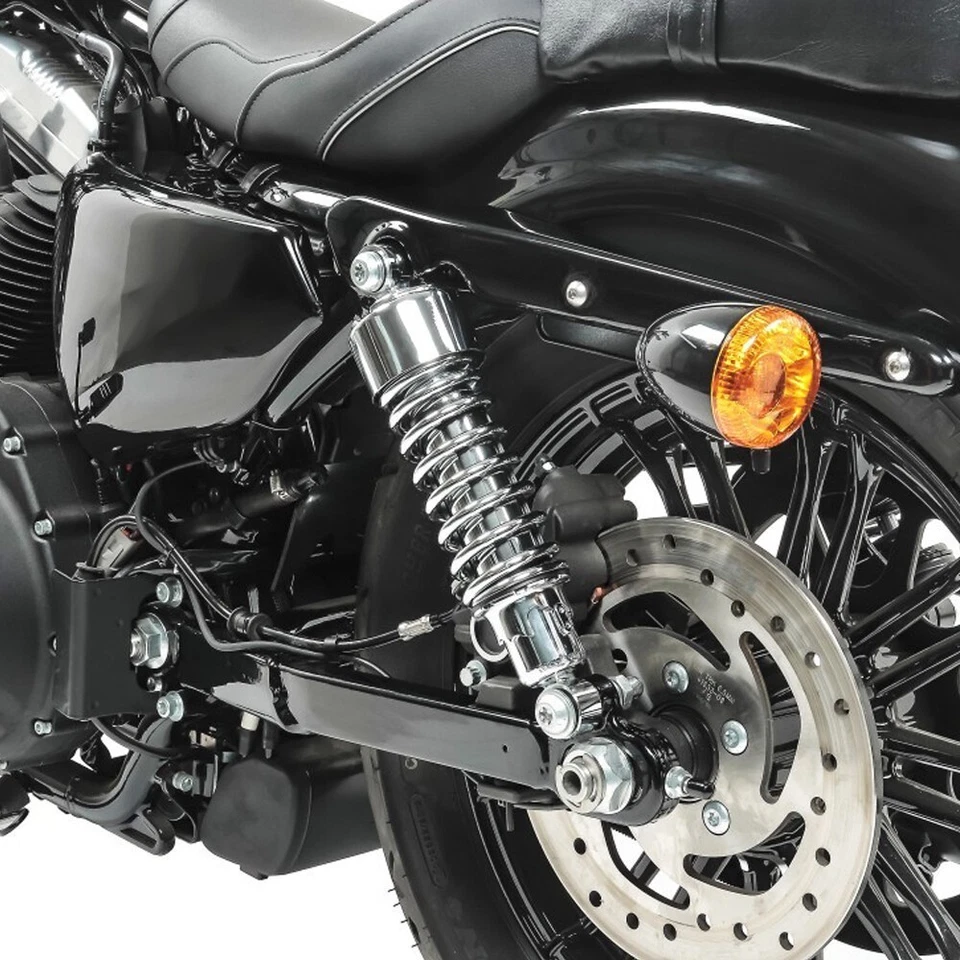 Amortiguador trasero cromado 2 piezas para Harley Sportster XL883 1200 72 48 FXR 11,75 Foto 2 de 4