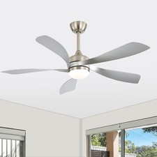 Brushed Nickel Ceiling Fan with Light and Remote  Integrated LED 3CCT Dimmable