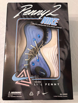 Sz 10 Nike Air Penny 2 Cobalt Pulse White Grey DM9132-100