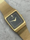 Seiko Tank Vintage Men’s Gold Plated Black Dial Quartz Watch No Date 6530-5760