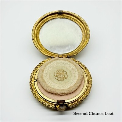 Max Factor  Floral Fresco  Vintage Compact   Creme Puff Translucent Powder, Full