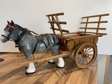 Vintage Melbaware Large Grey Shire Horse And Hay Cart