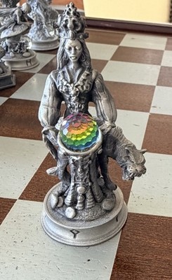 The Fantasy of Crystal Chess Set (Danbury Mint) Pewter & Swarovski