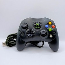 Original Xbox OEM S Type Black Controller with Breakaway Cable Tested B3